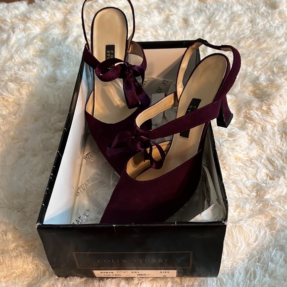 Victoria’s Secret-Purple Sexy Kitten Heels w Satin Bow in 6 - Picture 7 of 8